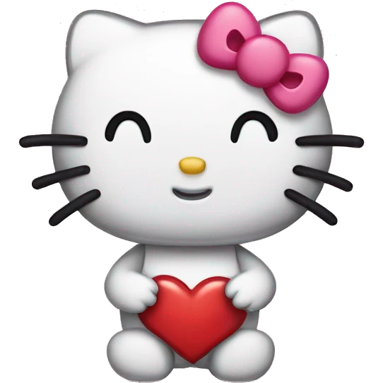 Hello kitty with a heart emoji