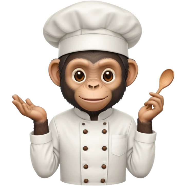 Chimpanzee wearing a chef hat emoji