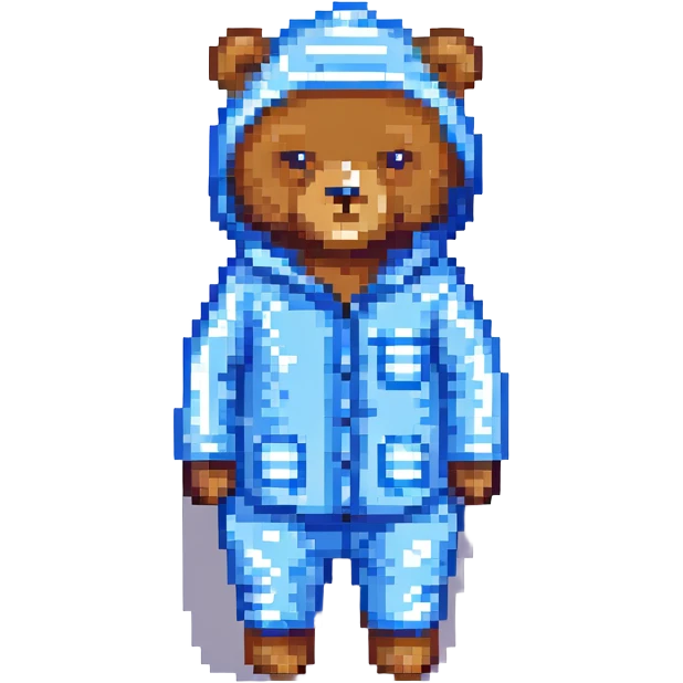 A bear in blue pajamas emoji