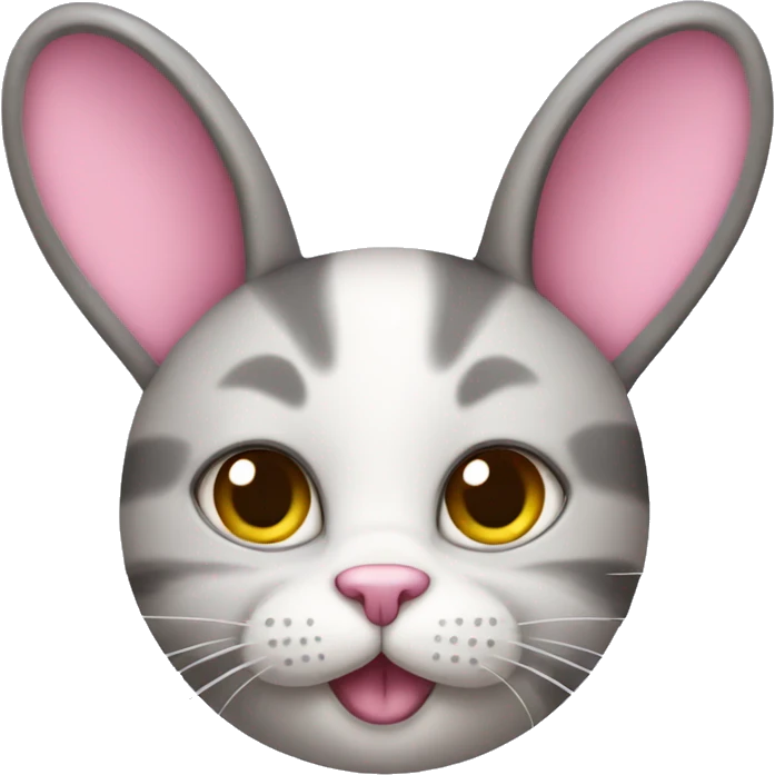 Cat wearing pink bunny ears  emoji