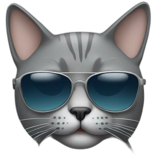 Gray Cat with sunglasses emoji