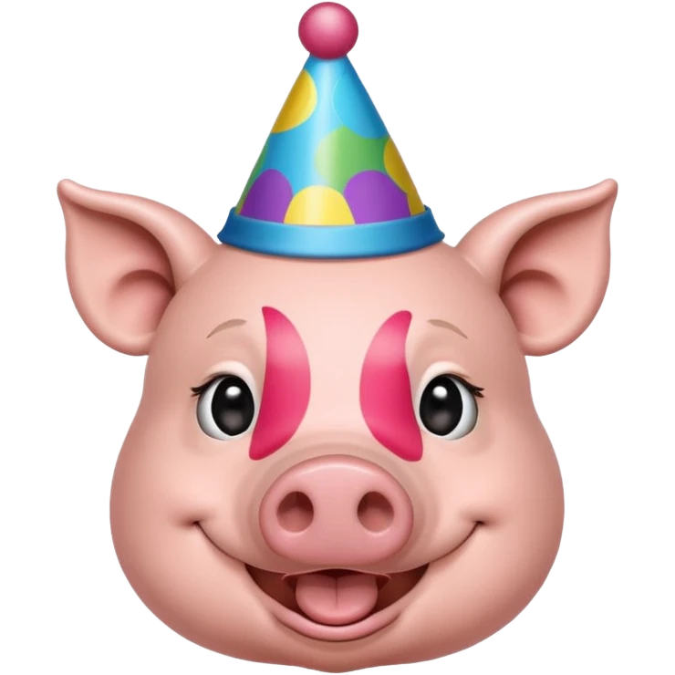 black pig party hat  emoji