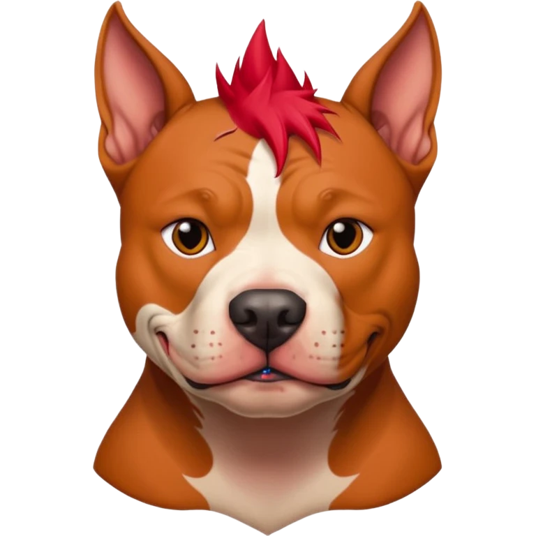 very tattoed face pitbull dog with red spiky hair emoji