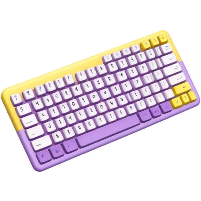 Keyboard in lilac and yellow colors emoji