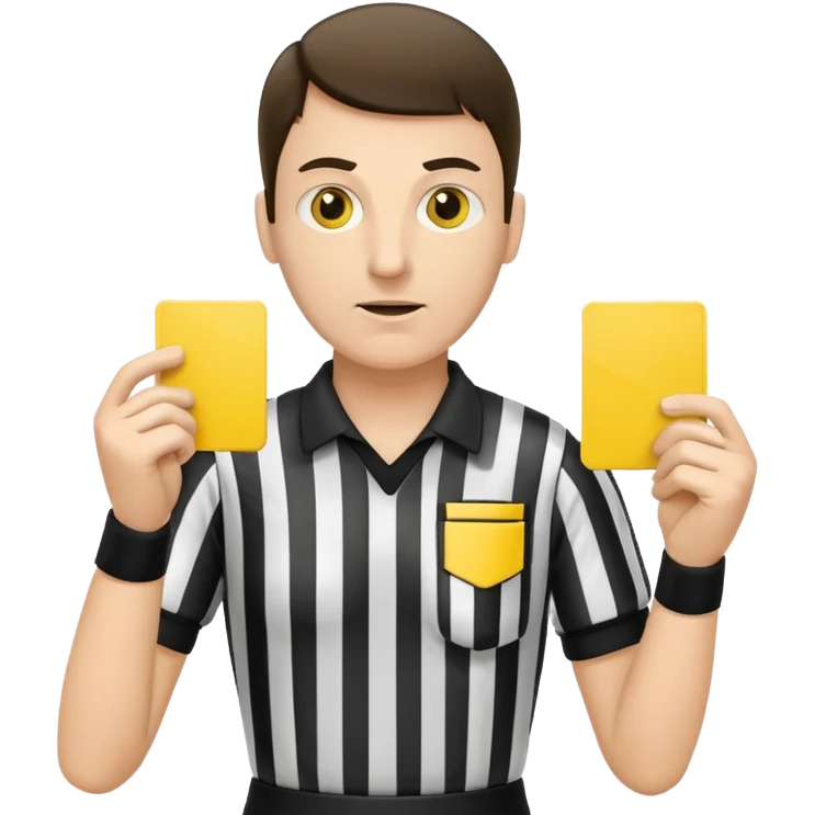 referee holding yellow card emoji