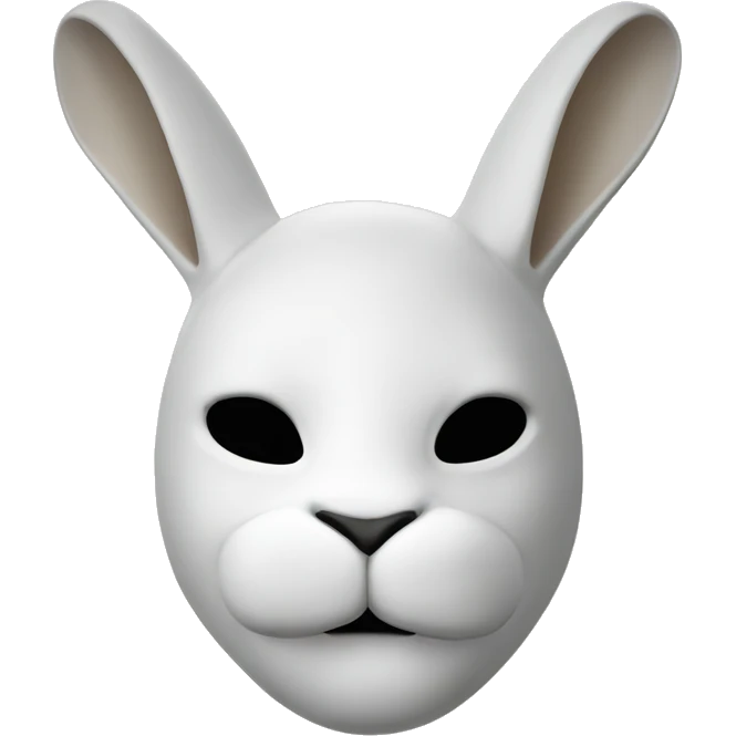 white rabbite mask, luxury style emoji