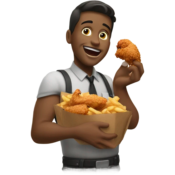 guy eating fried chicken emoji