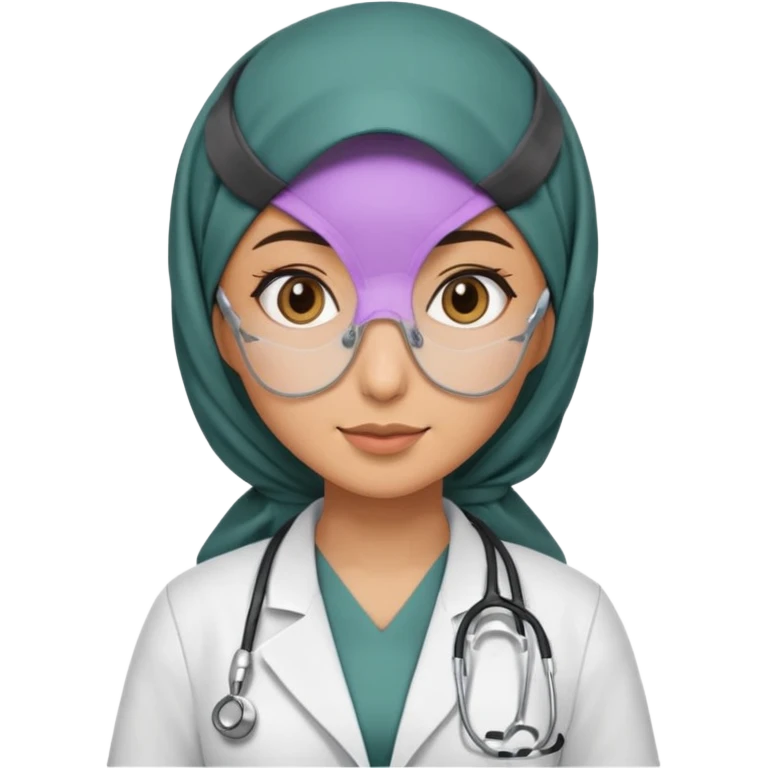 hijab woman doctor, half body emoji