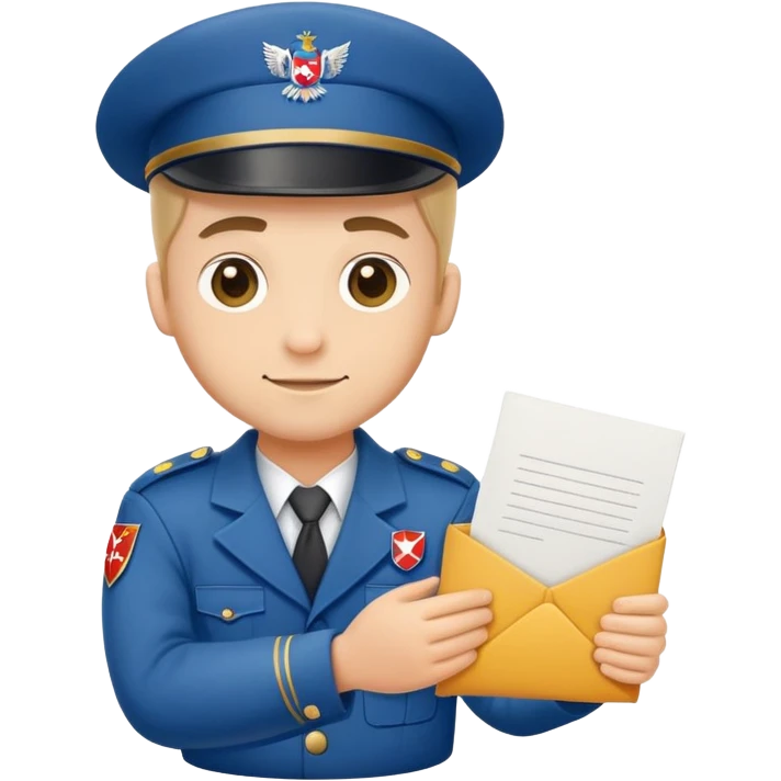 Český pošťák s uniformou české pošty a dopisem emoji