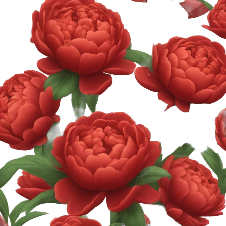 Bouquet of red pionies flowers  emoji