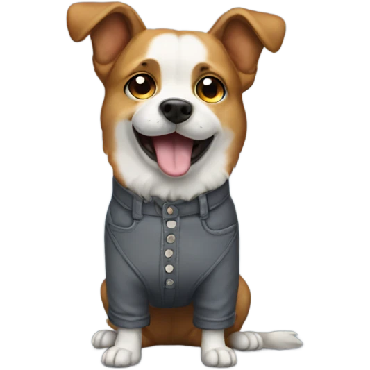Dog wearing pants emoji