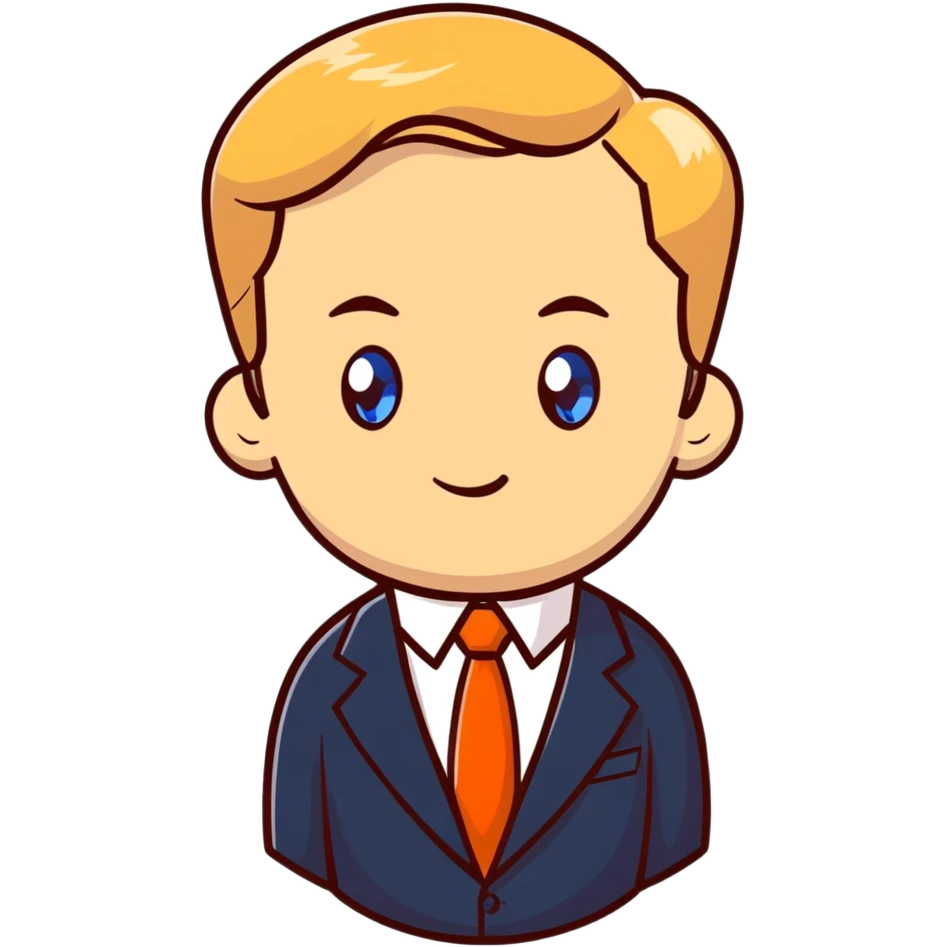 Russian leader with serious expression, short blonde hair, blue eyes, in formal suit emoji
