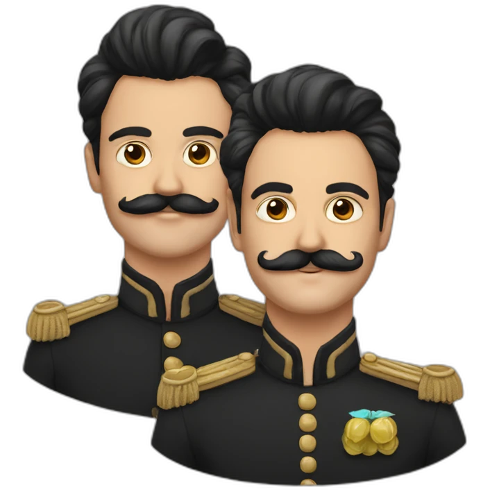 deux hommes siamois de la moustache emoji