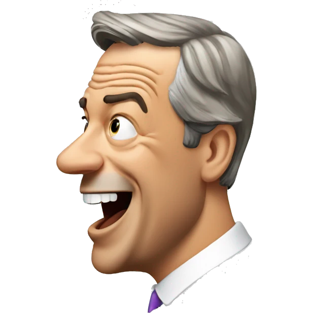 Nigel Farage side profile open mouth emoji