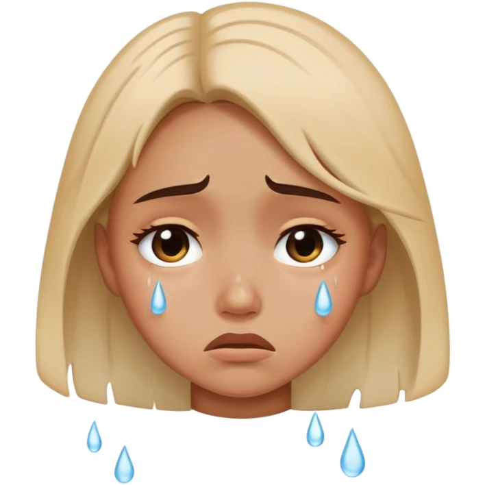 Praying girl with tears coming down emoji