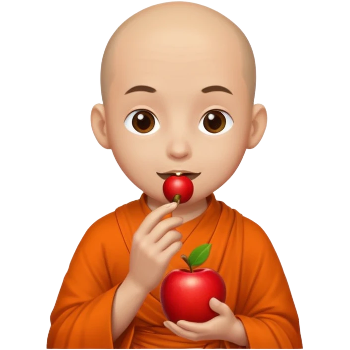 Monk eating an apple emoji
