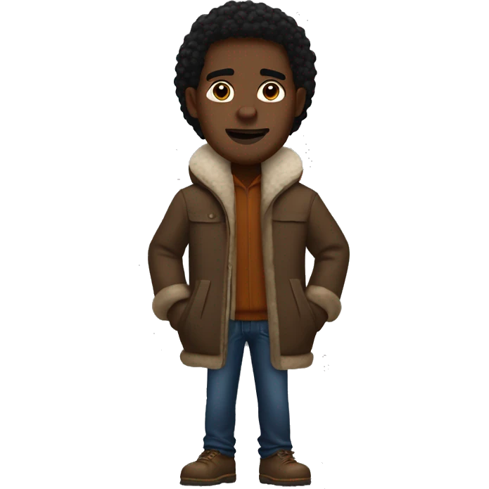 Black guy wearing a moose knuckle coat emoji
