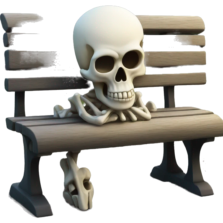 skull sitting on the bench emoji