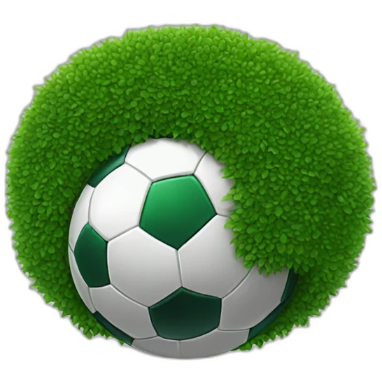 A green hedge with a soccer ball in front emoji