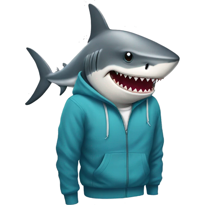Shark wearing a hoodie emoji