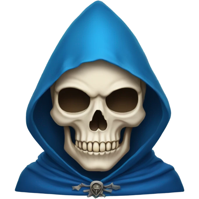skull wearing blue hood and cloak emoji