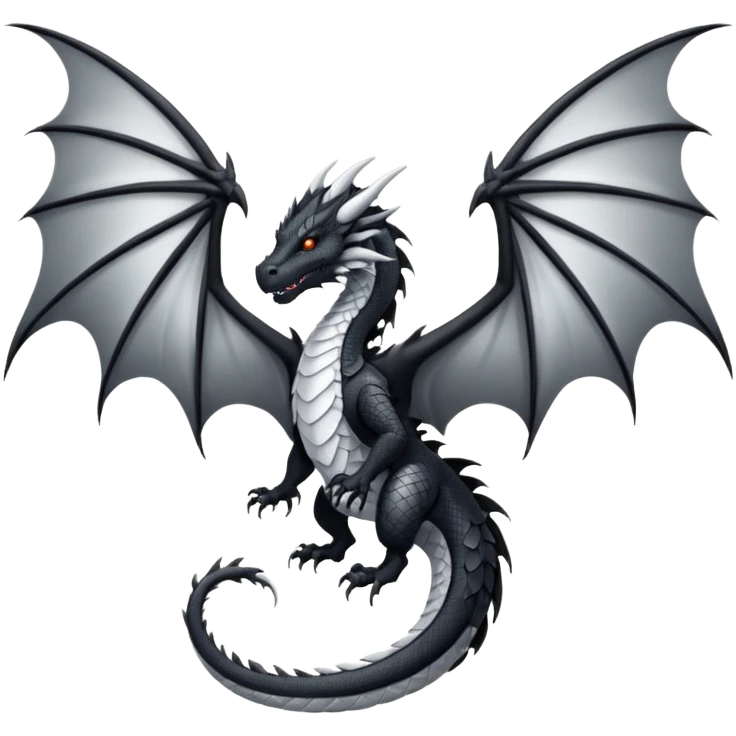 white and black wings dragon emoji