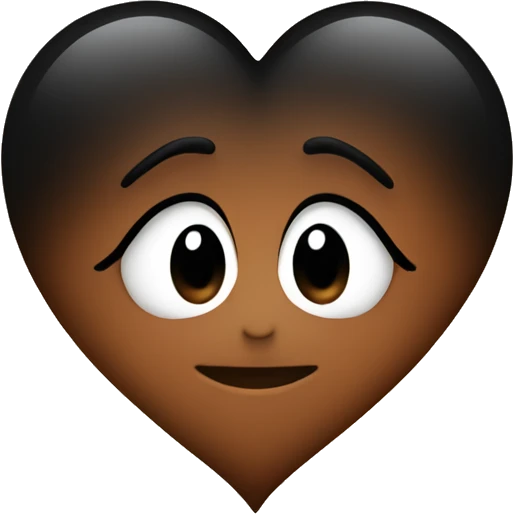 Black heart with brown ombre emoji