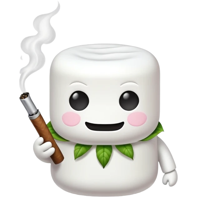 marshmallow gangster character smoking weed emoji