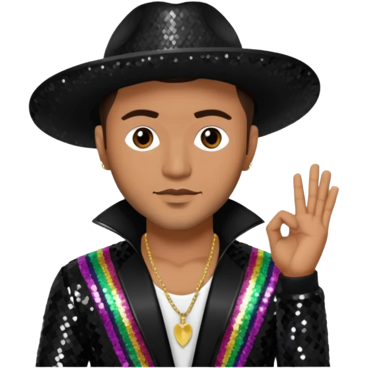 Frankie J, Mexican-American Singer with dark brown hair, black sequin outfit emoji