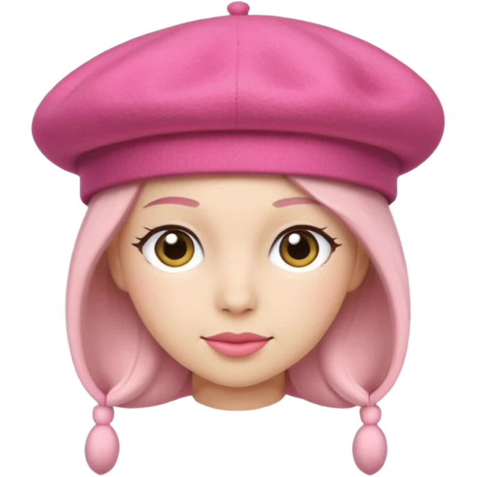a pink beret hat emoji