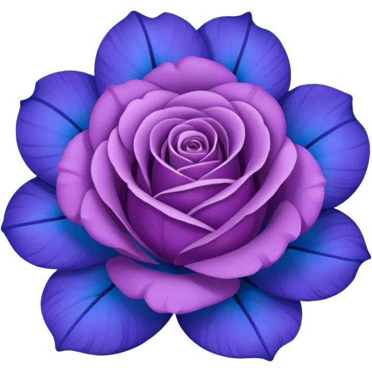 rose shape flower, no stem, now make it a blue purple color. dont use two colors, just one, the color code is: 0019ff emoji
