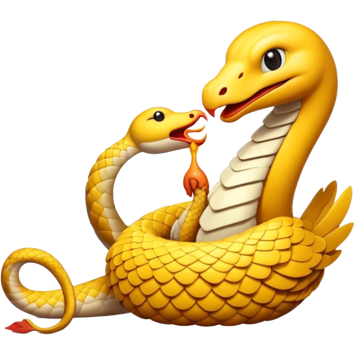 Snake eating chicken emoji