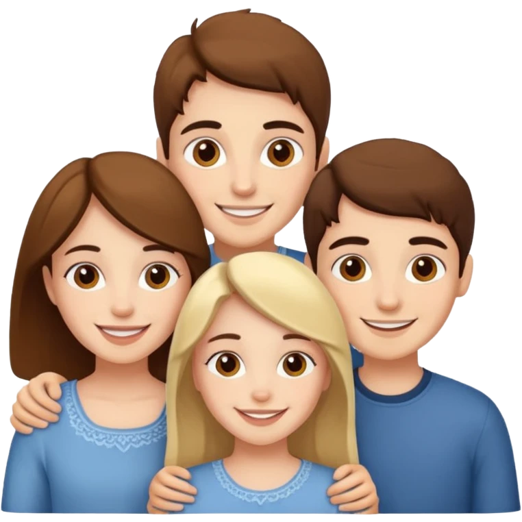 3 sister and a brother Spanish  emoji