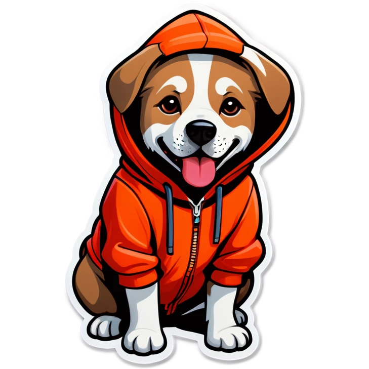 Dog wearing hoodie emoji