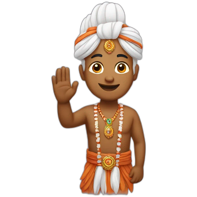 indian waving hi emoji