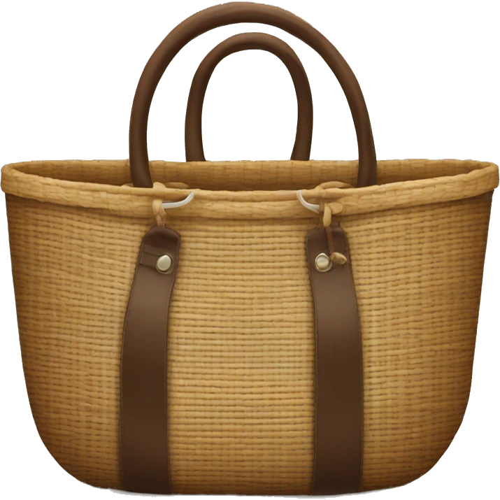 Woven brown beach bag emoji