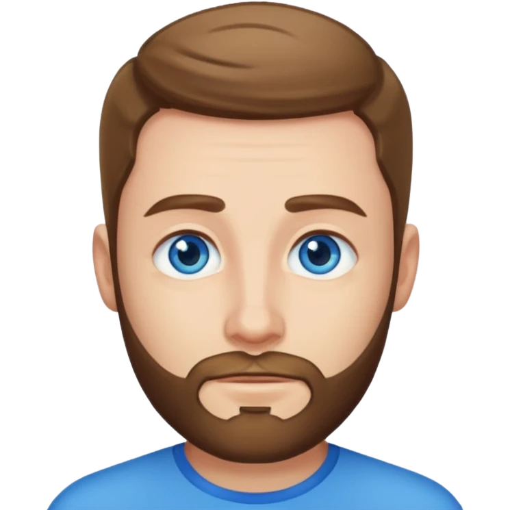 Man met een korte baard en felle blauwe ogen k emoji