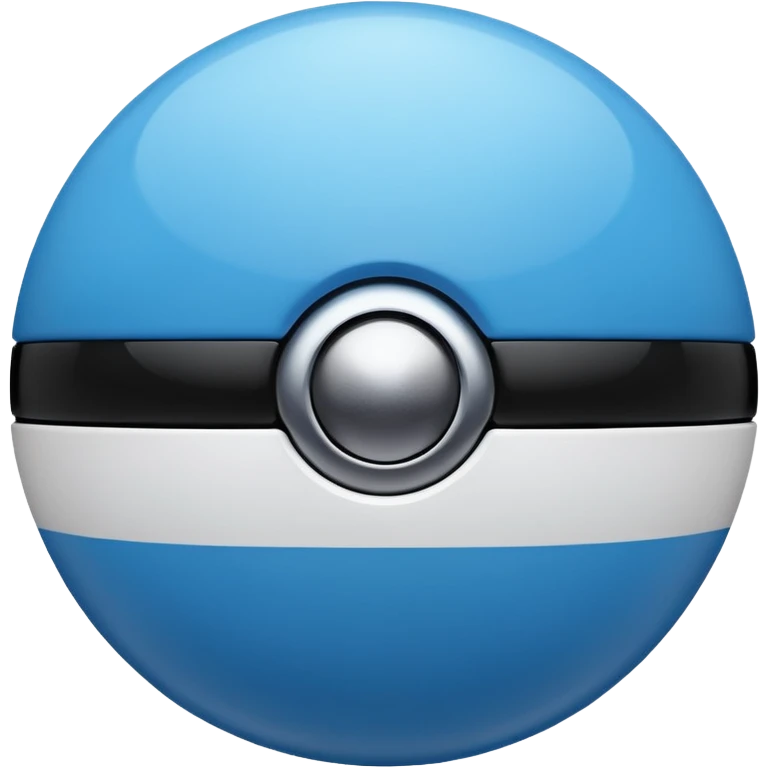blue pokeball emoji, top half is a more saturated blue, bottom half is white, black stripe emoji