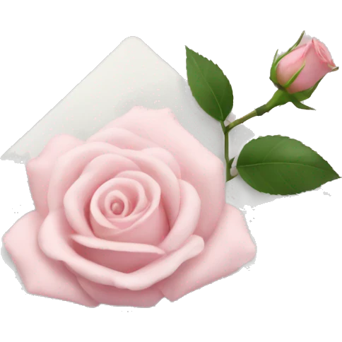 White envelope with light pink rose emoji