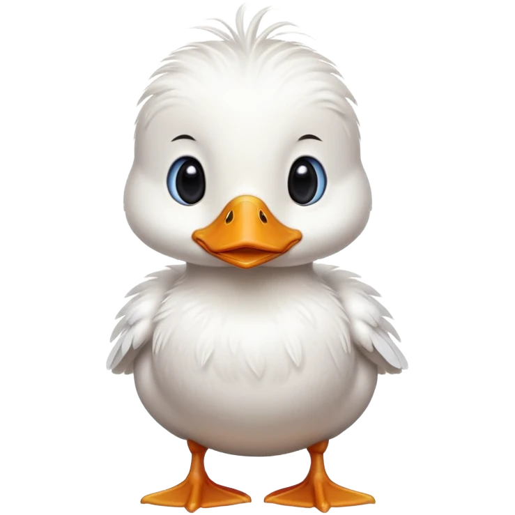 Duck standing up with cute eyes emoji