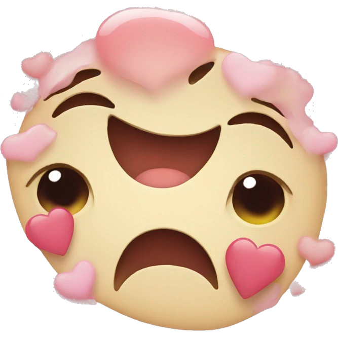 Happy crying face with hearts emoji