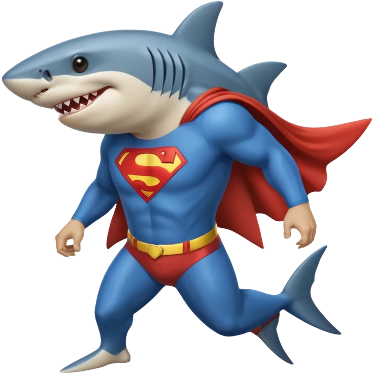 shark crossed over with superman emoji