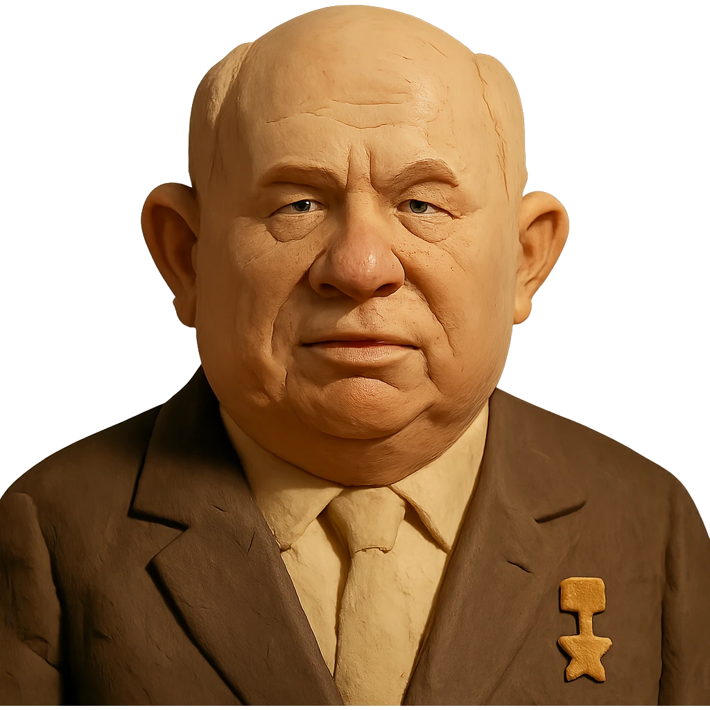 claymation style portrait of Nikita Khrushchev emoji