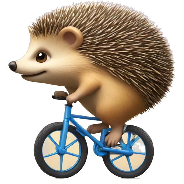 Hedgehog riding unicycle emoji