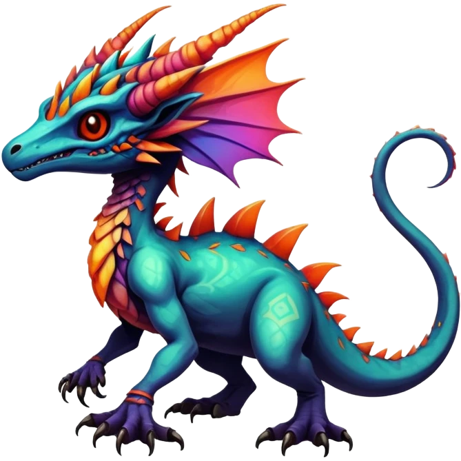 Gothic badass cool complex exotic colorful aesthetic-scenery-vernid-Fakémon-creature (full body) emoji