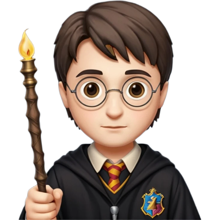 Harry Potter holding his wand emoji