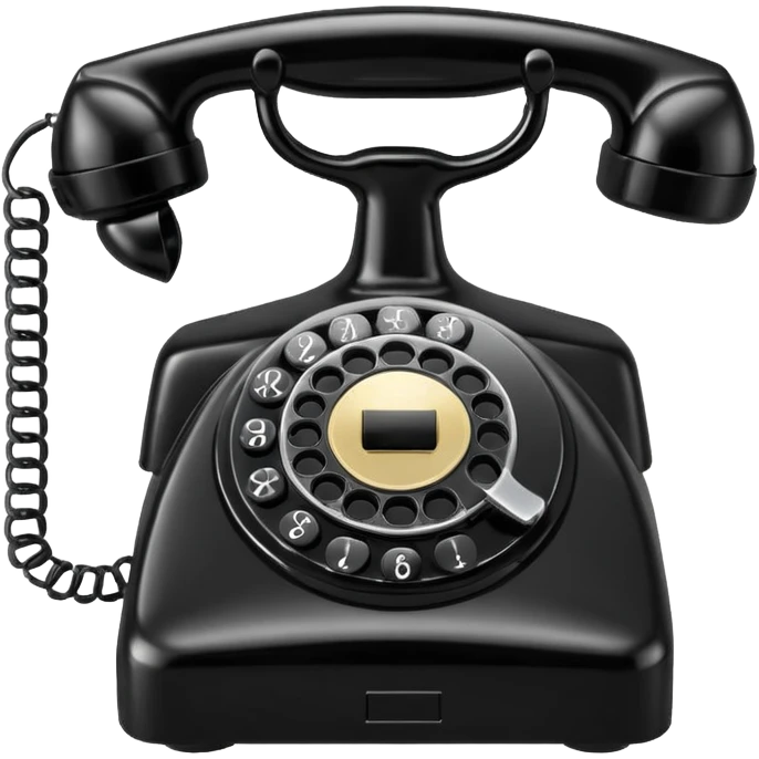 vintage rotary dial telephone, classic plastic body emoji