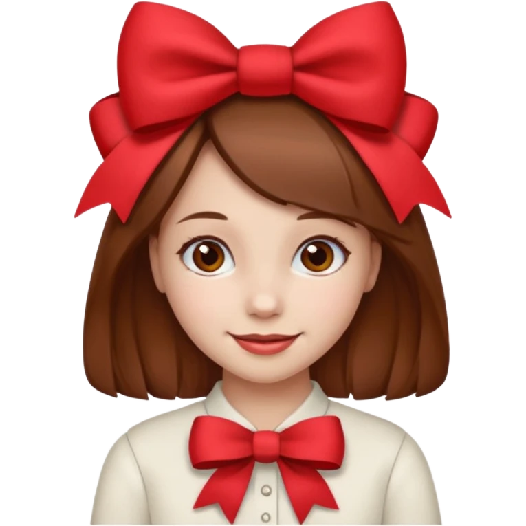 Girl with red bow on her head emoji