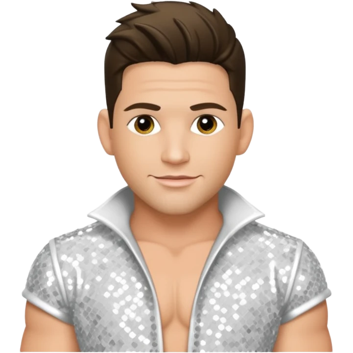 Jeff Timmons from 98 Degrees with white sequin outfit emoji