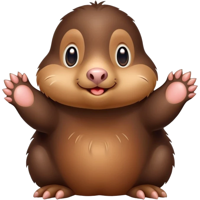 cute mole with prominent digging paws emoji